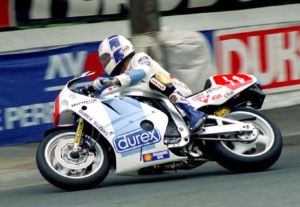 Phil Mellor on the Team Durex Suzuki GB racer